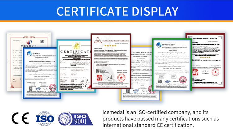 icemadal-ice-machine-factory-certificates Paparan sijil kilang mesin ais industri Icemadal, ISO9001, CE, paten ciptaan, pensijilan sistem pengurusan kualiti dan alam sekitar