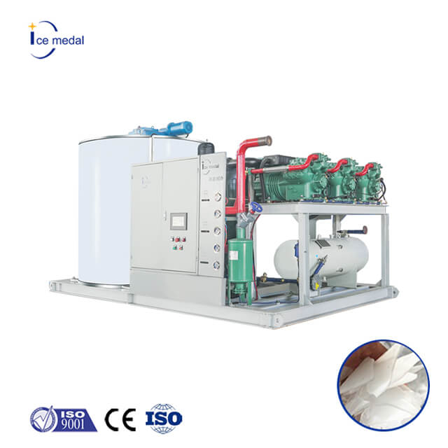 Icemedal Industrial 15 Ton Per Hari Mesin Ice Flake dengan Pemampat Jenama