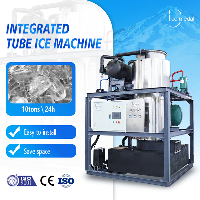 Icemedal IMT10 10 tan setiap hari mesin ais tiub tiub bersepadu bersepadu