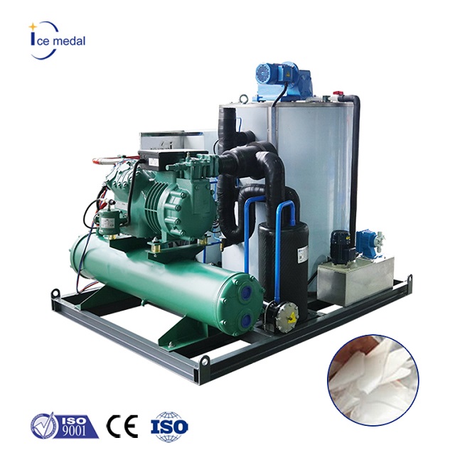 Icemedal 5 Ton Mesin Ice Ice Industrial dengan Penyejukan Air / Penyejukan Udara