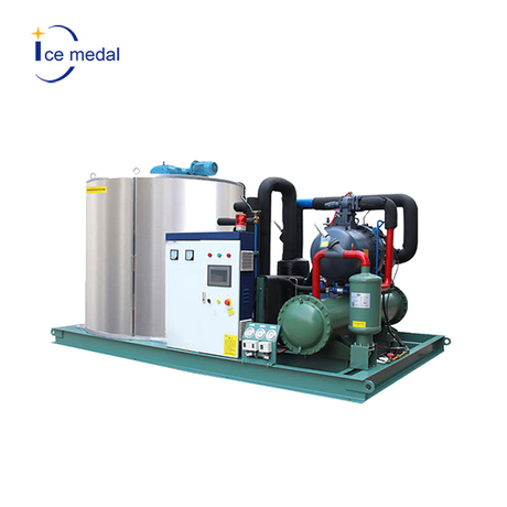 5 Tan sehari Mesin Pembuat Ice Flake Kontena Industri